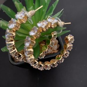 White Zirconia Hoops